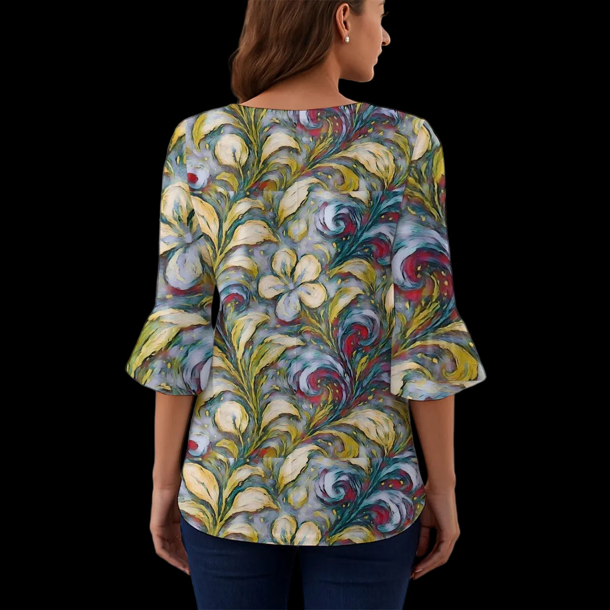 “Whispers of Spring” Women's T-shirt With 3/4 Sleeve