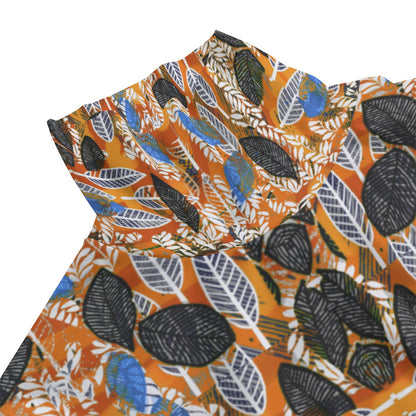 “Bohemian  Canopy”Women's Turtleneck T-shirt With Sloping Hem