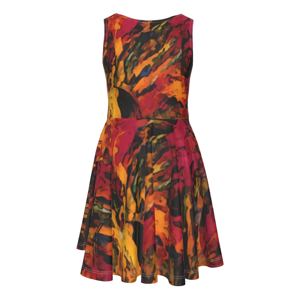 “Golden Flux”  Kid's Sleeveless Vest Dress