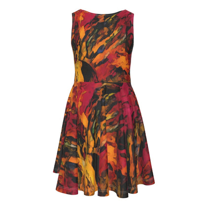 “Golden Flux”  Kid's Sleeveless Vest Dress