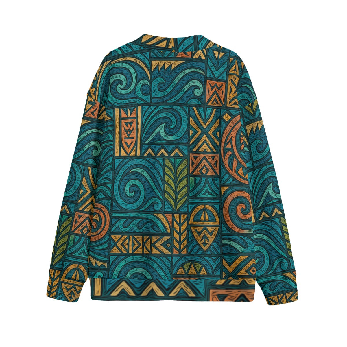 ‘Rapanui’ Unisex V-neck Knitted Fleece Cardigan With Button Closure