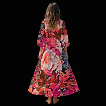 “Celestial Bloom” Women's Long Sleeve Dress