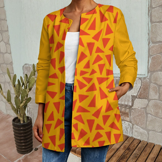 “Tangerine Tease” Women's Faux Sweater Cardigan