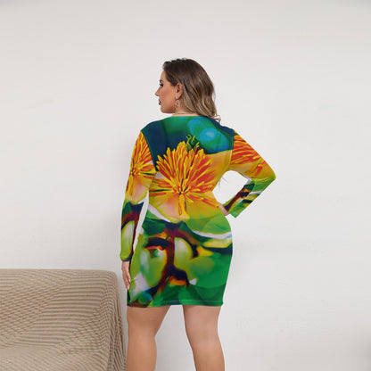 “Magnolia” Women's Mesh Dress (Plus Size)