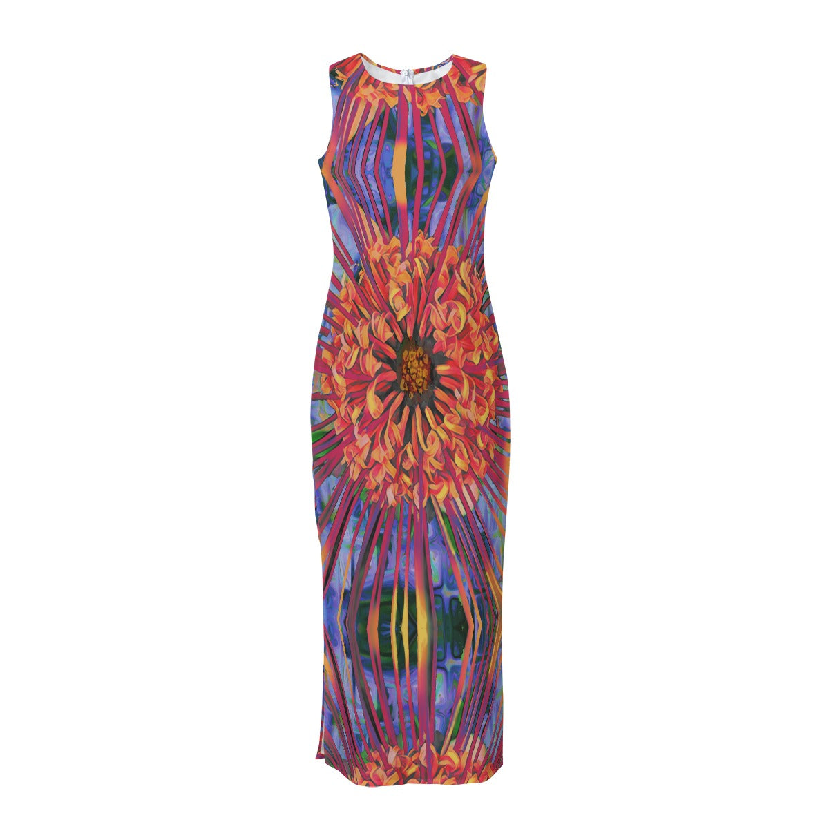 “Protea”  Women's Beach Perspective Chiffon Sleeveless Dress