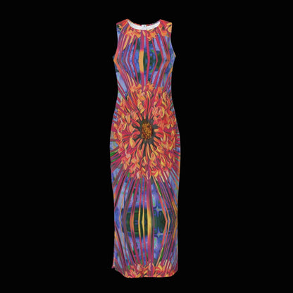 “Protea”  Women's Beach Perspective Chiffon Sleeveless Dress