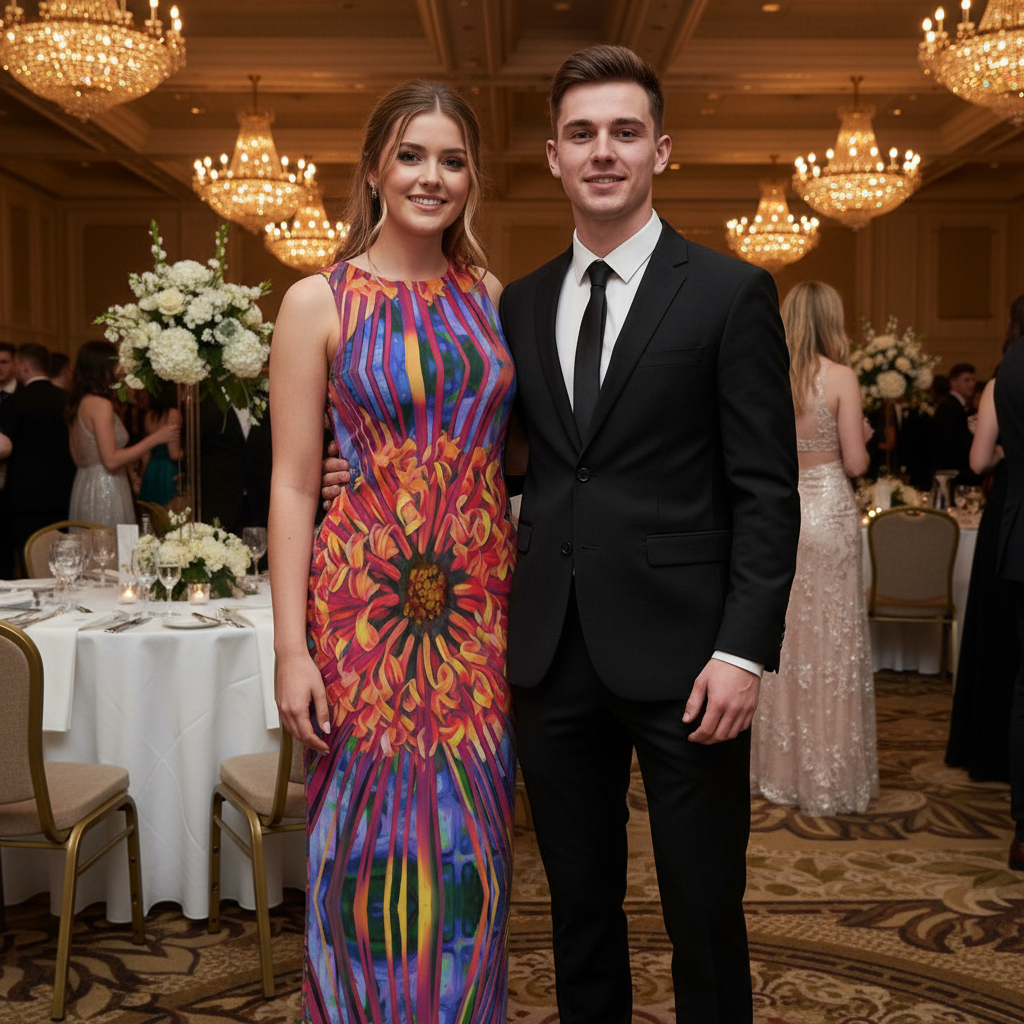 “Protea”  Women's Beach Perspective Chiffon Sleeveless Dress