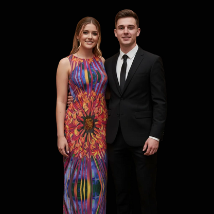 “Protea”  Women's Beach Perspective Chiffon Sleeveless Dress