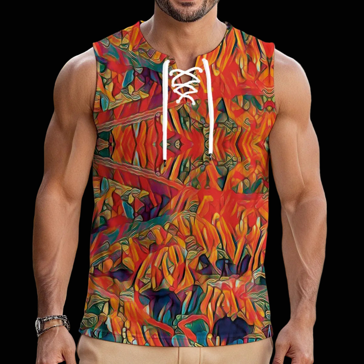 “Chromatic Fusion” Tank Top With Drawstring