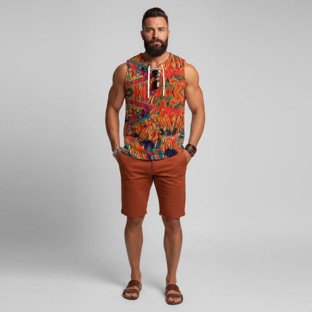 “Chromatic Fusion” Tank Top With Drawstring
