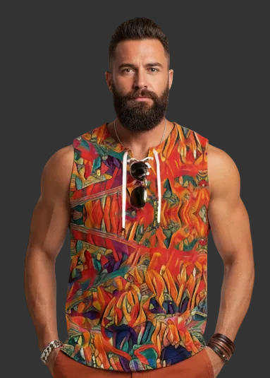 “Chromatic Fusion” Tank Top With Drawstring