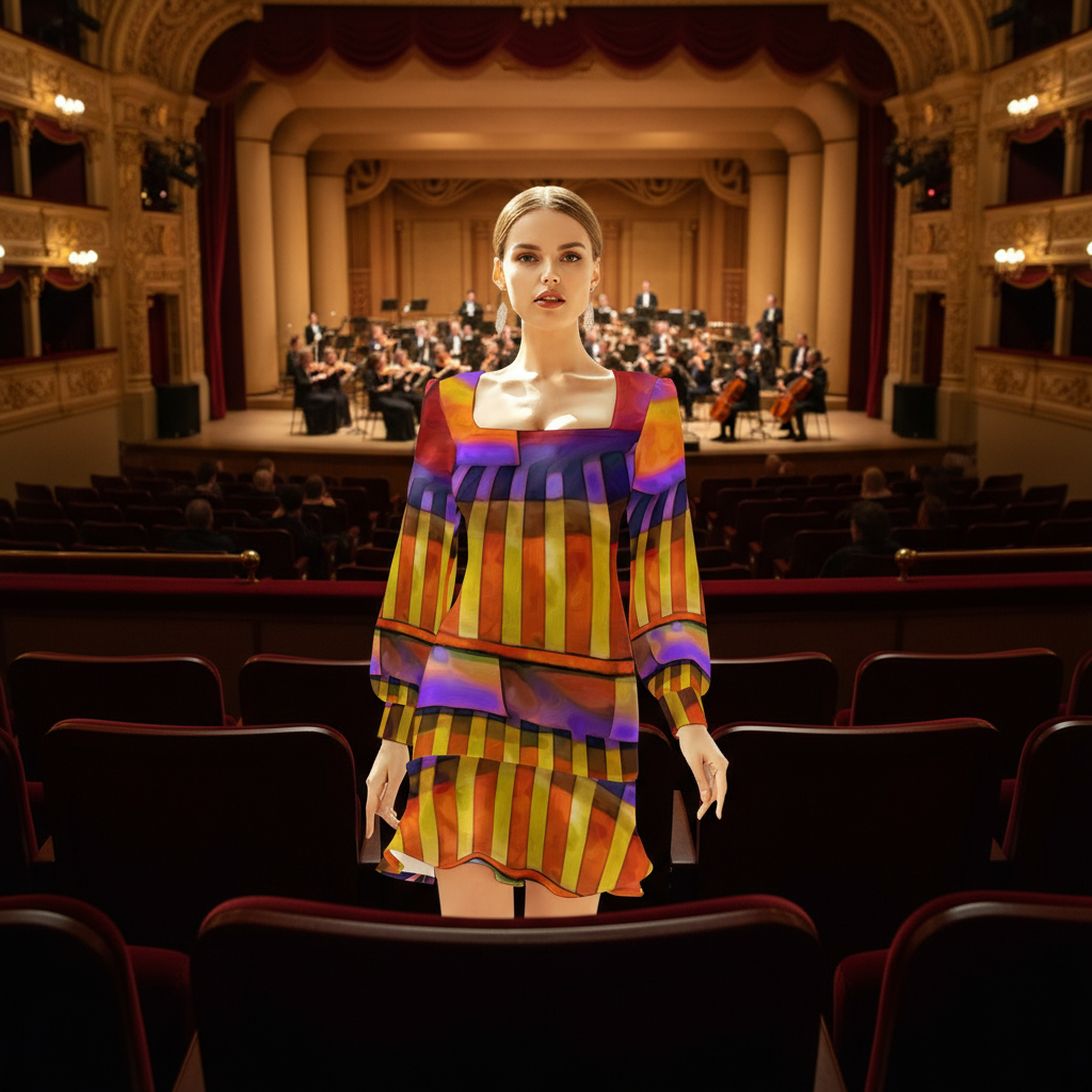 “Carnival” Women's Ruffle Hem Skinny Dress