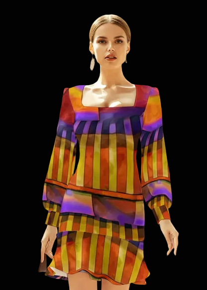 “Carnival” Women's Ruffle Hem Skinny Dress