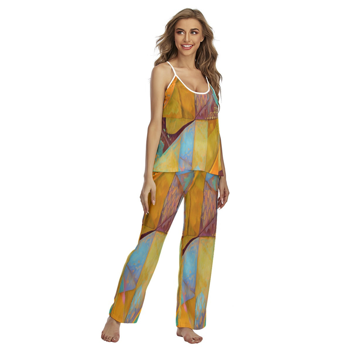“Aqua Landscape” Women's Cami Pajamas Set