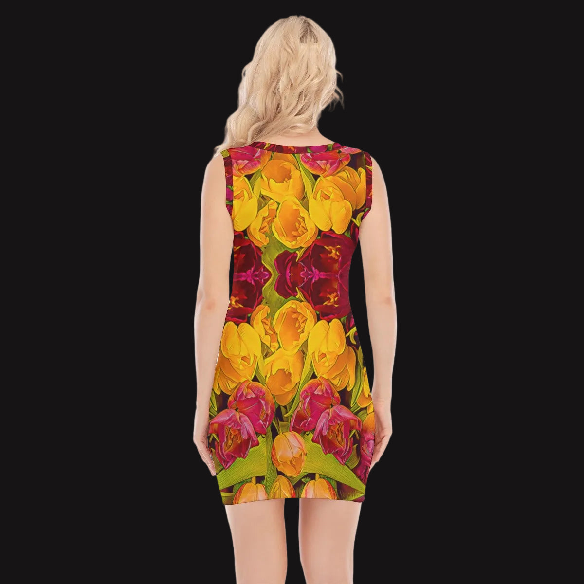 “Radiant Harmony” Women's O-neck Sleeveless Hip Skirt
