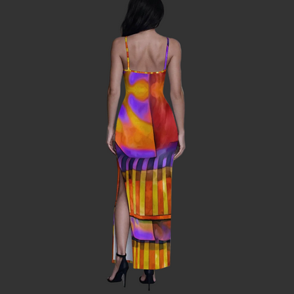 “Carnival” Women's Long Dress with Slit
