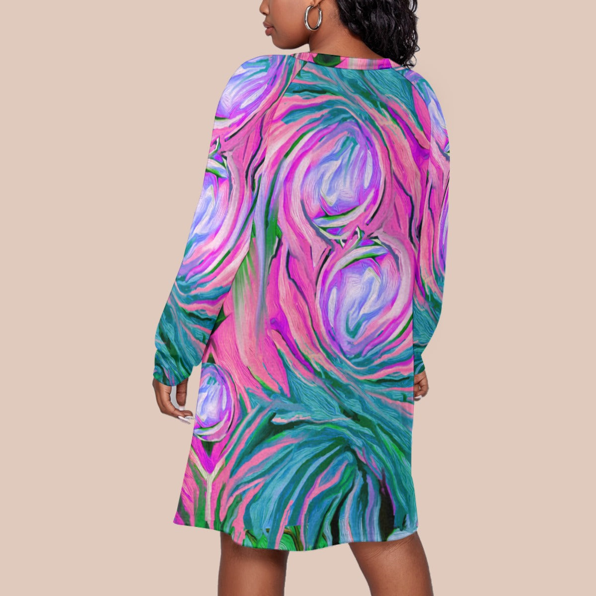 “Noosa” Dress With Raglan Sleeve(Plus Size)