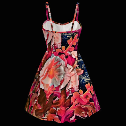 “Celestial Bloom” Women's Spaghetti Strap Dress
