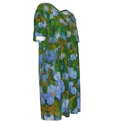 “Dreamscape Garden” Women's Waist Tight Dress | 190GSM Cotton