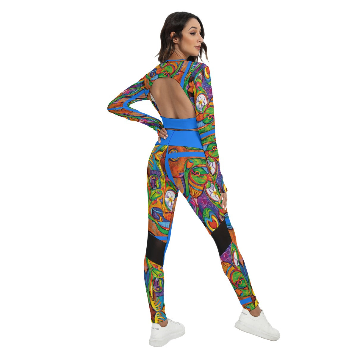“Zoran” Women's Sport Set With Backless Top And Leggings