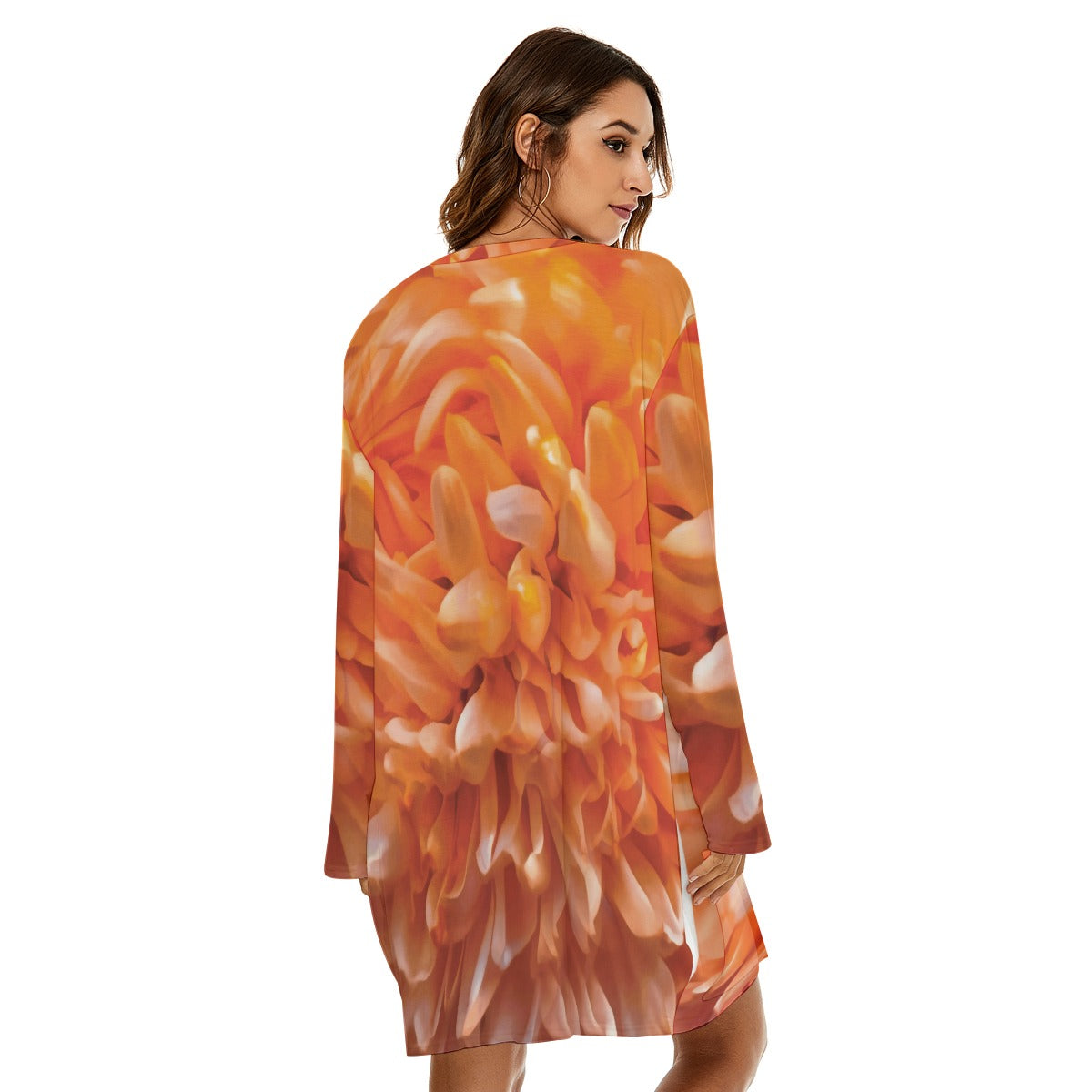 “Peachy”  Women's Loose Crew Neck Dress