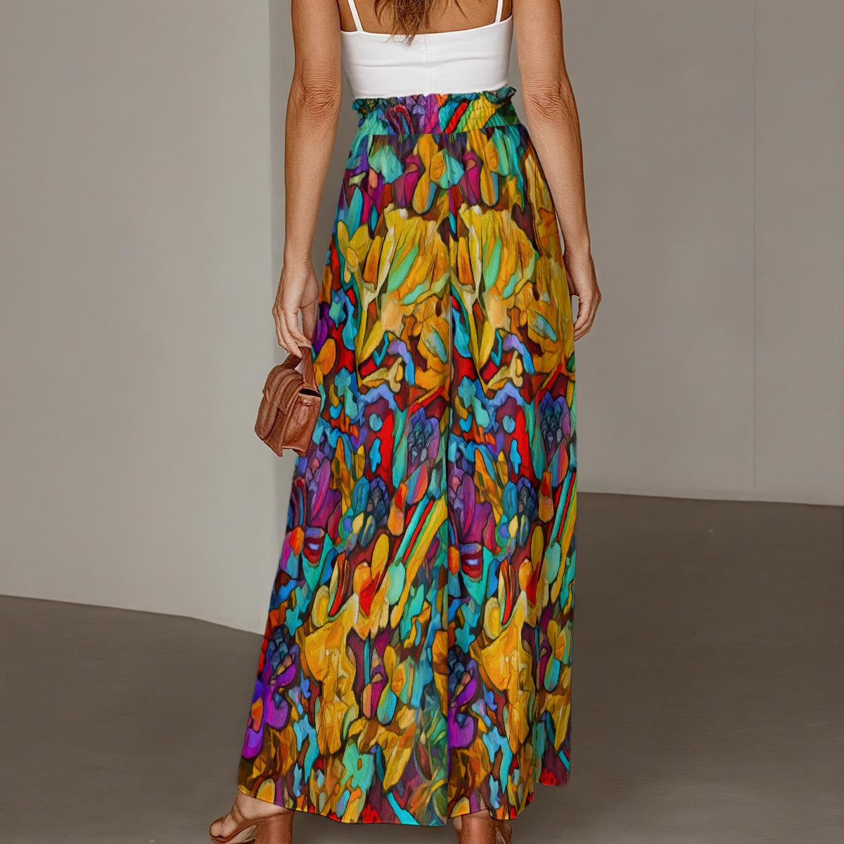 “Abundance”  Women's Ruffled Wide-Leg Pants