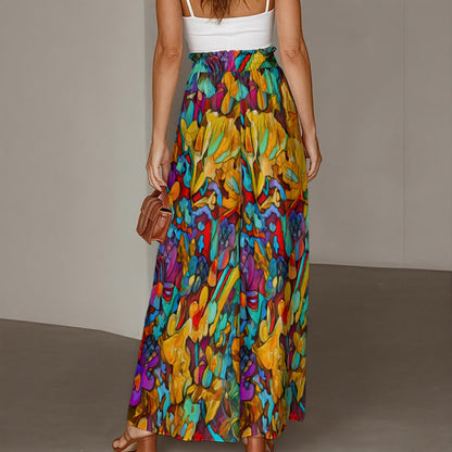 “Abundance”  Women's Ruffled Wide-Leg Pants