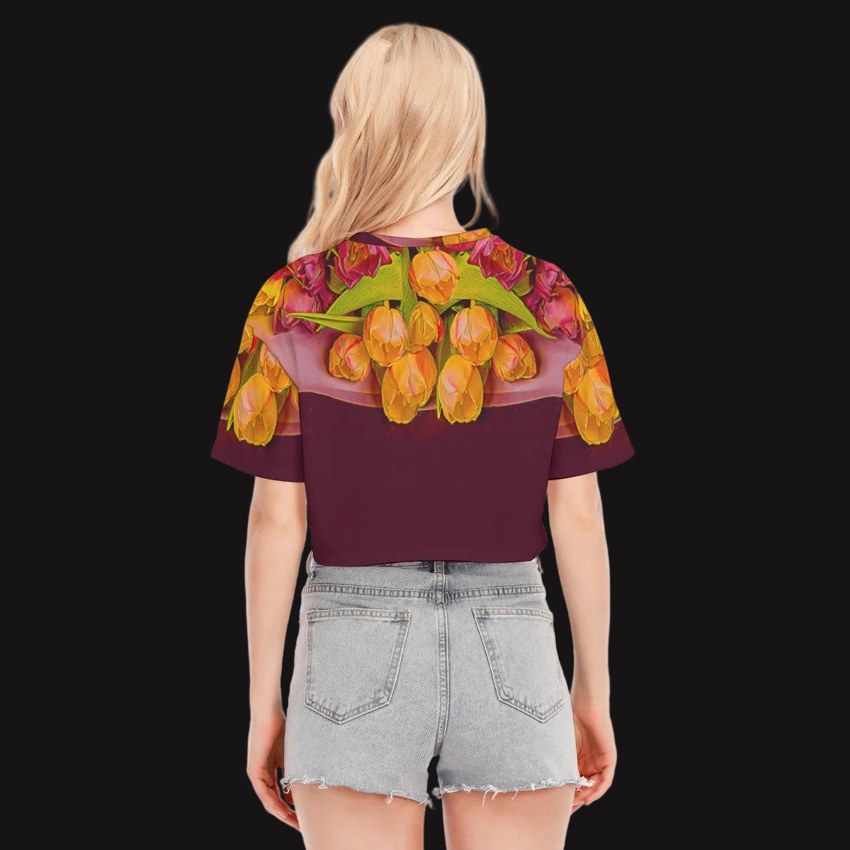 “Radiant Harmony”  Women's Cropped T-shirt | 190GSM Cotton