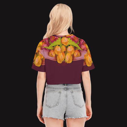 “Radiant Harmony”  Women's Cropped T-shirt | 190GSM Cotton