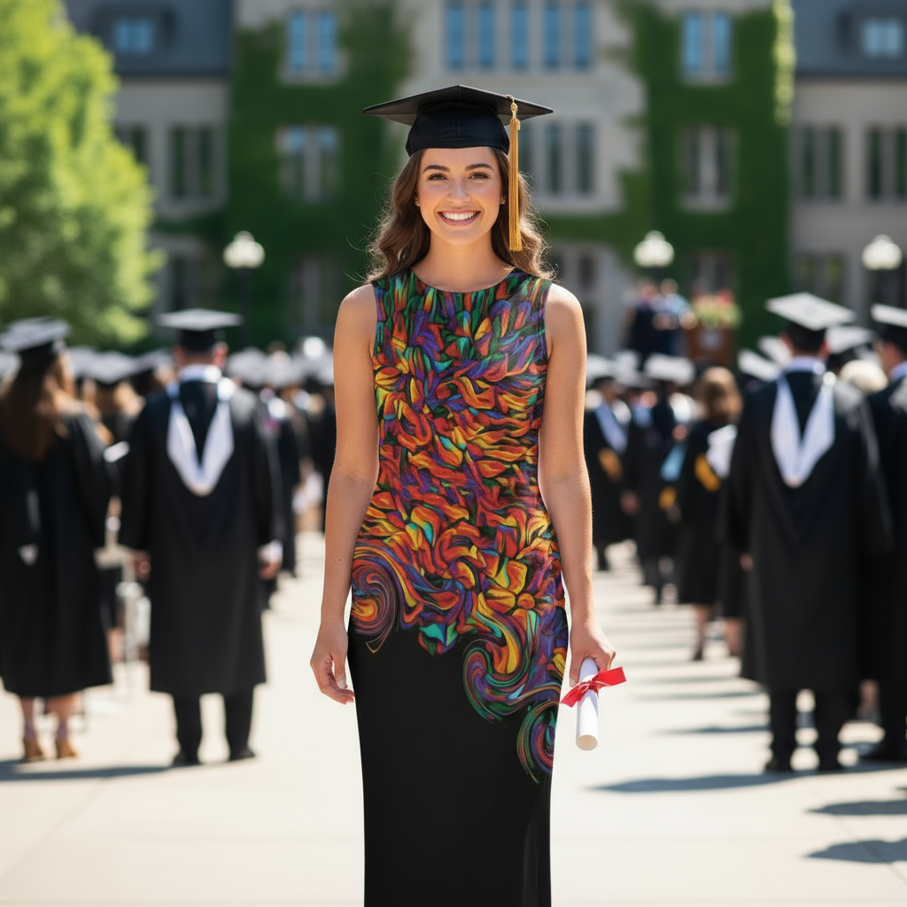 “Inferno” Women's Beach Perspective Chiffon Sleeveless Dress