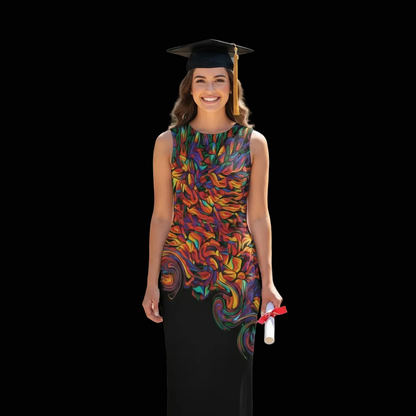 “Inferno” Women's Beach Perspective Chiffon Sleeveless Dress