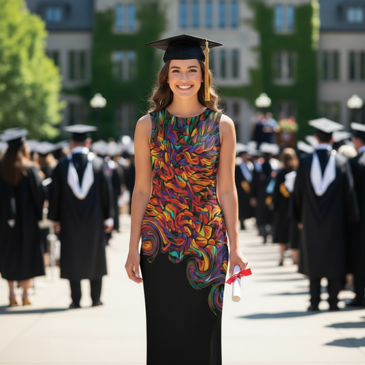 “Inferno” Women's Beach Perspective Chiffon Sleeveless Dress