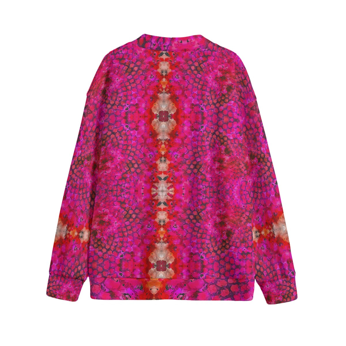 Unisex V-neck Knitted Fleece Cardigan With Button Closure