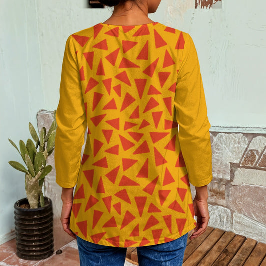 “Tangerine Tease” Women's Faux Sweater Cardigan
