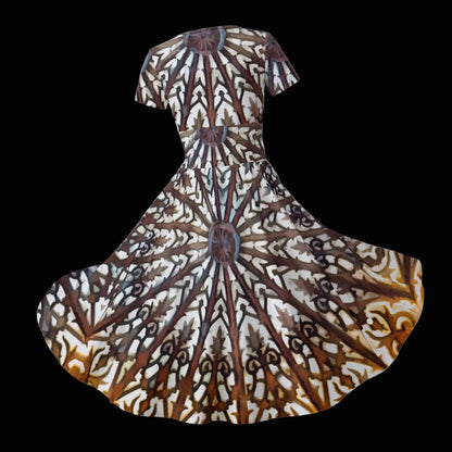 “Gothic Rose”  Women's Short Sleeve V Neck Midi Dress