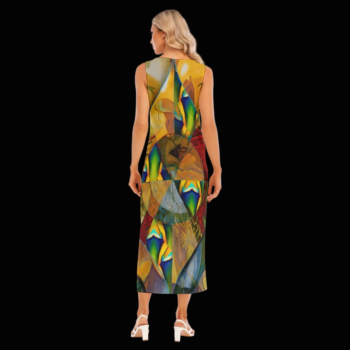 “Earthen Tessellation”  Women's Tank Top Long Dress
