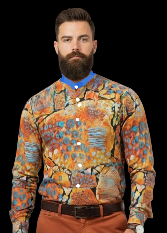 “Azure Canyon” Business Long-Sleeved Imitation Linen Shirt