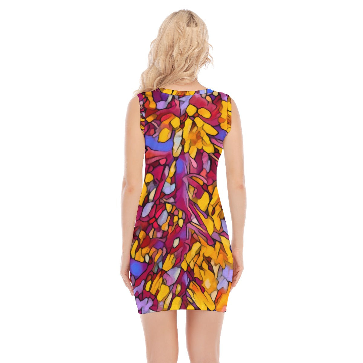 “The Language of Light” Women's O-neck Sleeveless Hip Skirt