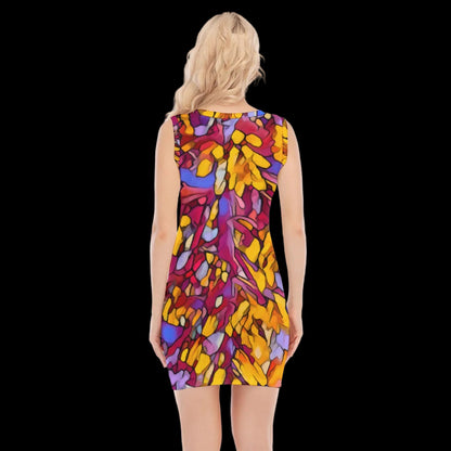 “The Language of Light” Women's O-neck Sleeveless Hip Skirt