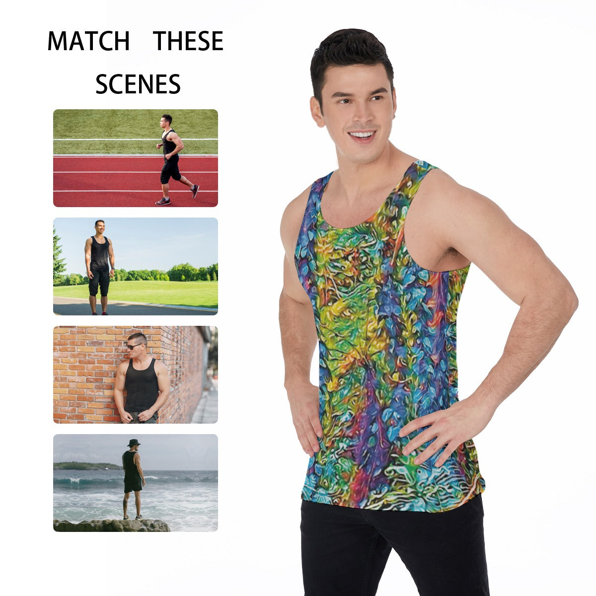 “Flouro Jungle” Men's Tank Top