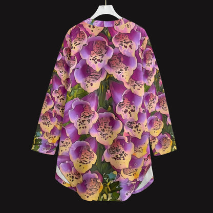 “Foxglove Cascade“ Women's Dress | 180GSM Cotton