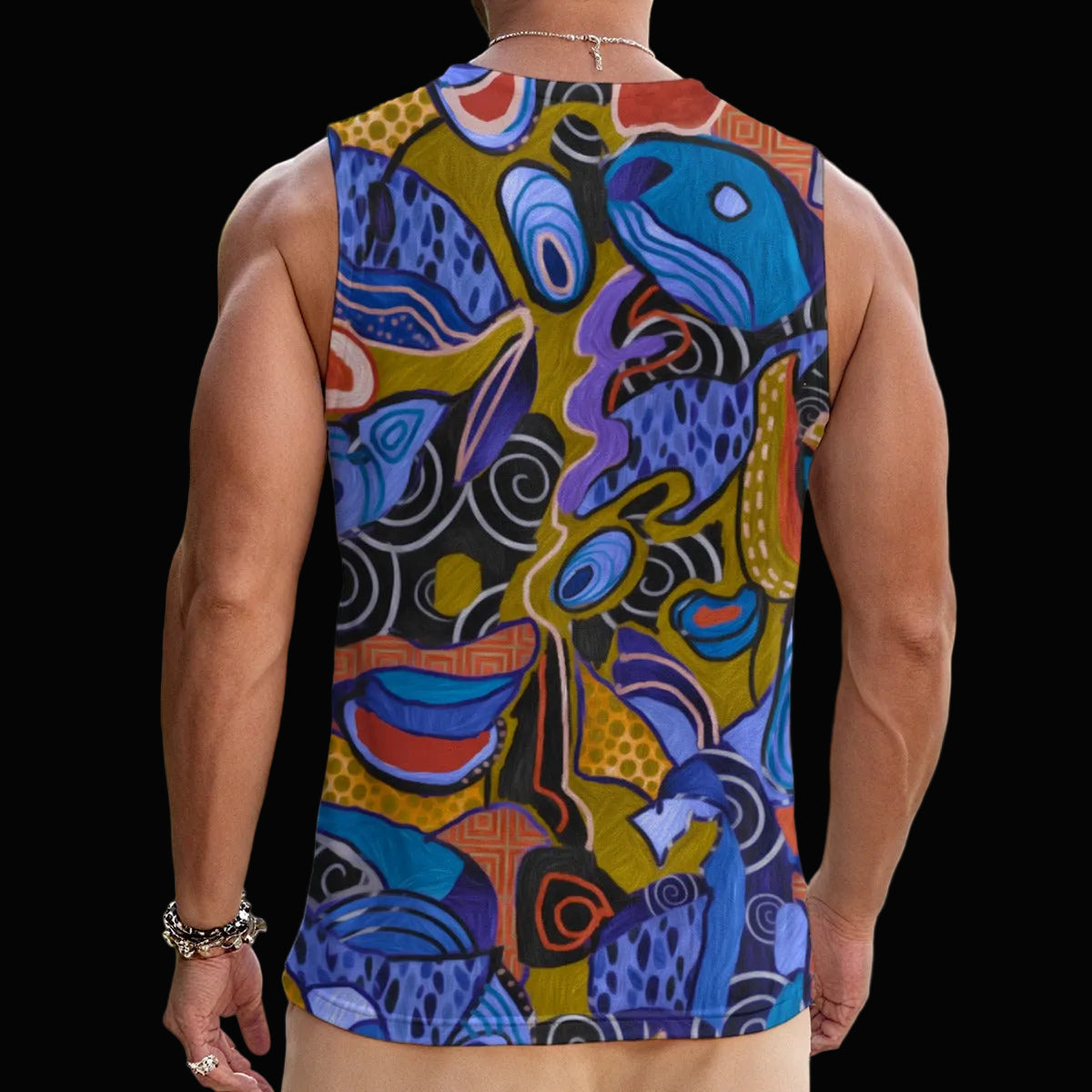“Orchid Echoes” Men's Tank Top With Drawstring