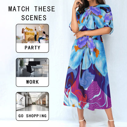 “The Blue Dietes” Knee-Length Dress