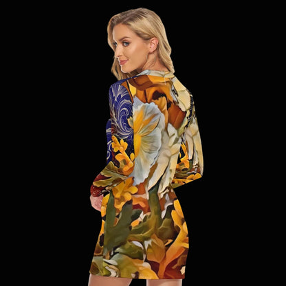 “Solara” Women's Zip Front Tight Dress