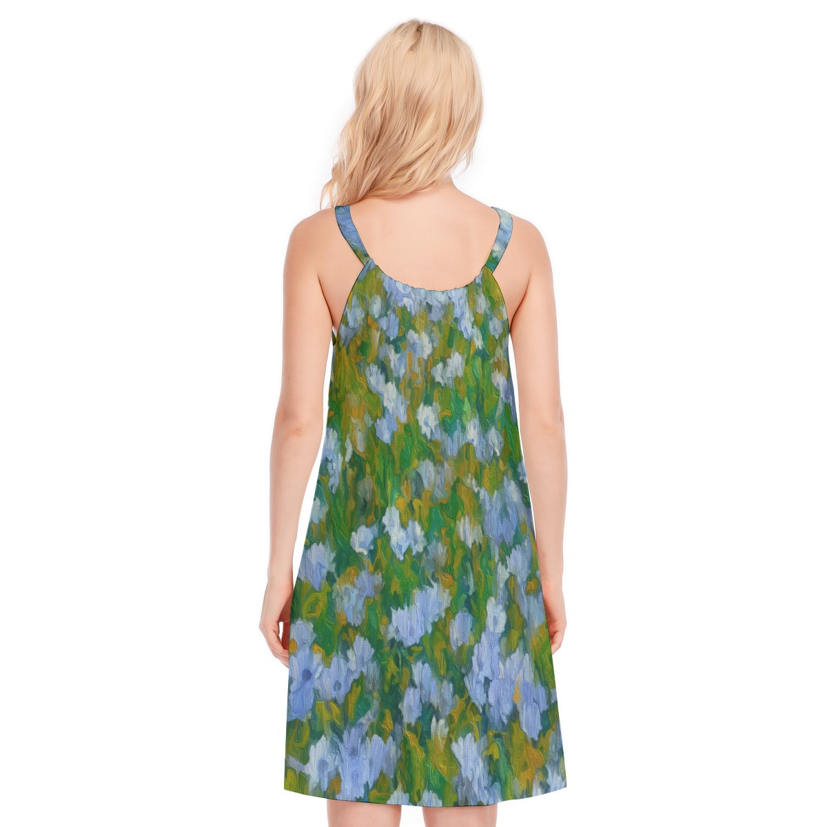 “Dreamscape Garden” Women's O-neck Cami Dress | 190GSM Cotton
