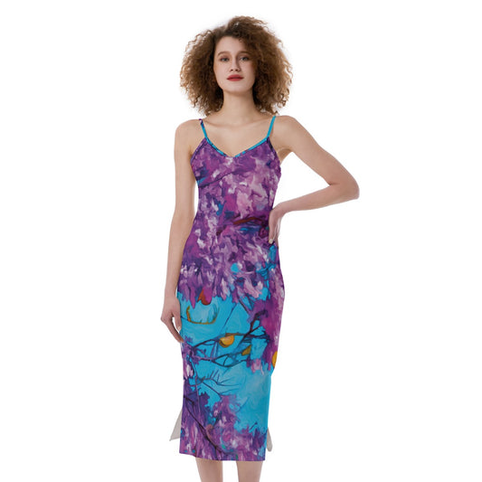 “Jacaranda Season” (Cobalt) Women's Cami Dress