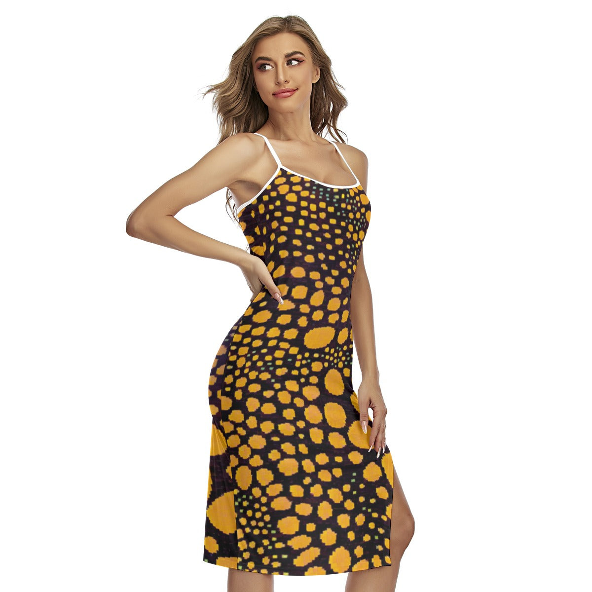 “Spot Me” Women's Back Cross Cami Dress