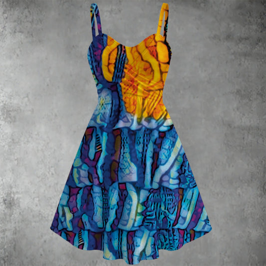 “Oceanic” Women's Spaghetti Strap Dress