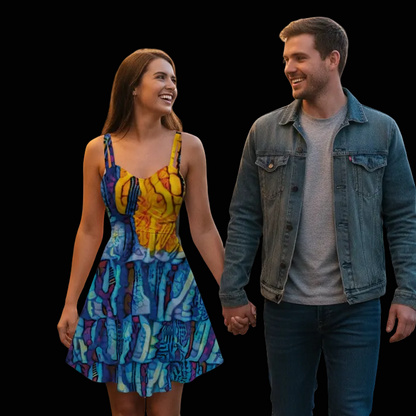 “Oceanic” Women's Spaghetti Strap Dress