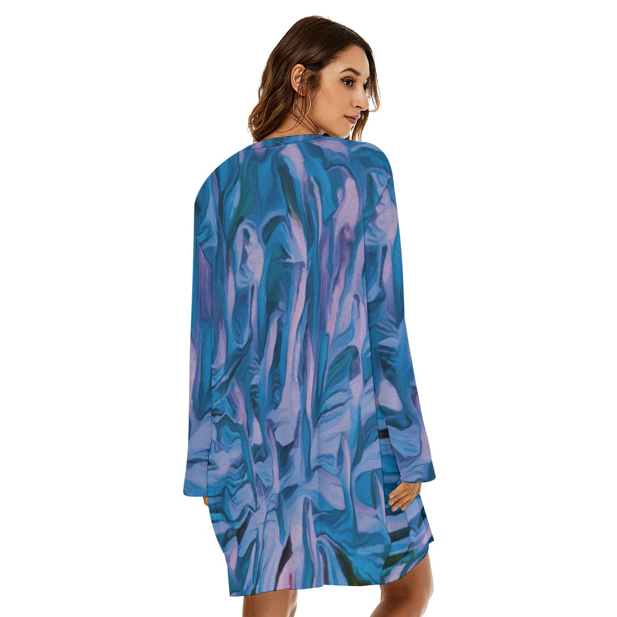 “Evening Paperbark”  Loose Crew Neck Dress